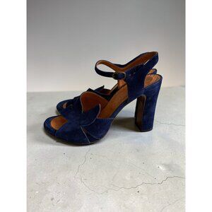 CHIE MIHARA Blue Suede Sandals Heels Size 40 / 10